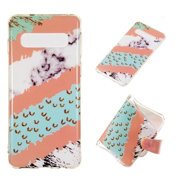 Samsung Galaxy S10 marmor mønstret etui - Model O Multicolor