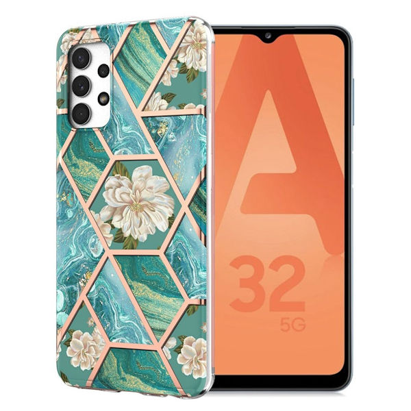 Marmormotiv Samsung Galaxy A32 5G skal - Grön Marmor / Blomma multifärg