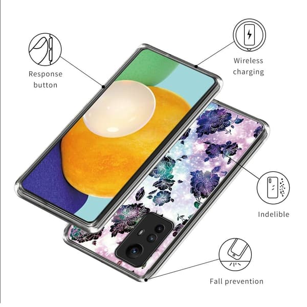 Deco Xiaomi Redmi Note 12S deksel - Lilla Blomster Purple