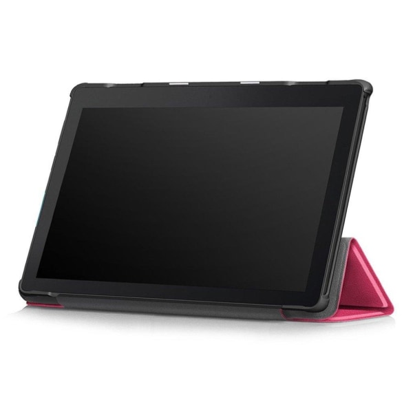 Lenovo Tab E10 stötsäkert plånboksfodral i läder - cerise Rosa