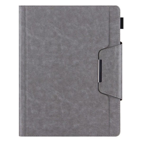 Kortspor Design Vegansk Læder Stand Tablet Cover med Auto Wake / Silver grey