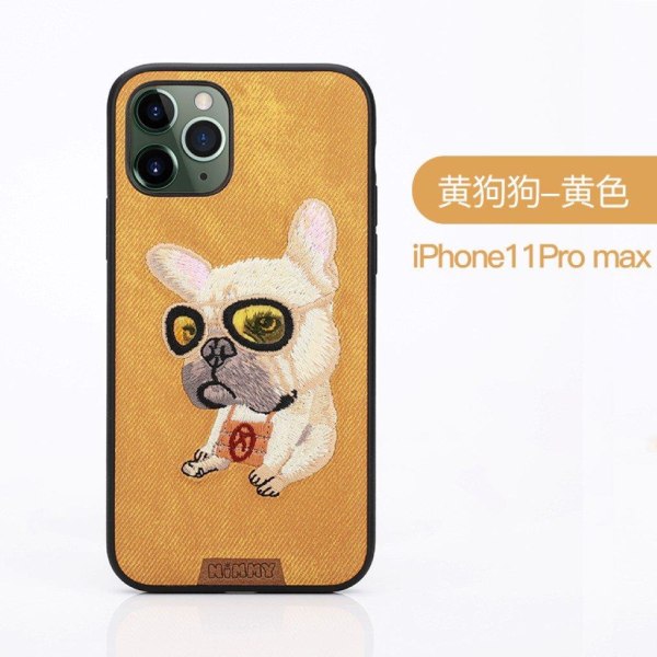 Nimmy Cute Pet iPhone 11 Pro Max Embroidered Cover - Yellow Gul