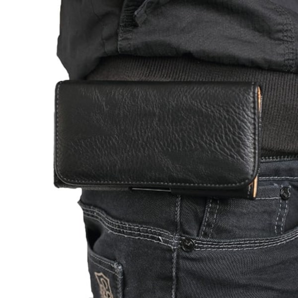 Belt Clip (Sort) Samsung Galaxy S5 Læder Flip Etui Black