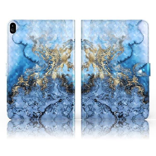 Lenovo Tab M10 Mønster Lær Flippetui - Marbling Blue