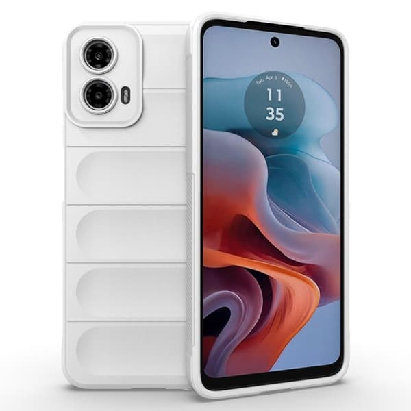 Blødt grebsformet Motorola Moto G34 cover - Hvid White