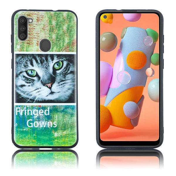 Imagine Samsung Galaxy A11 Etui - Katt Multicolor