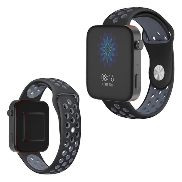 Xiaomi Mi Watch tofarvet silikone Urrem - Sort / Grå Black