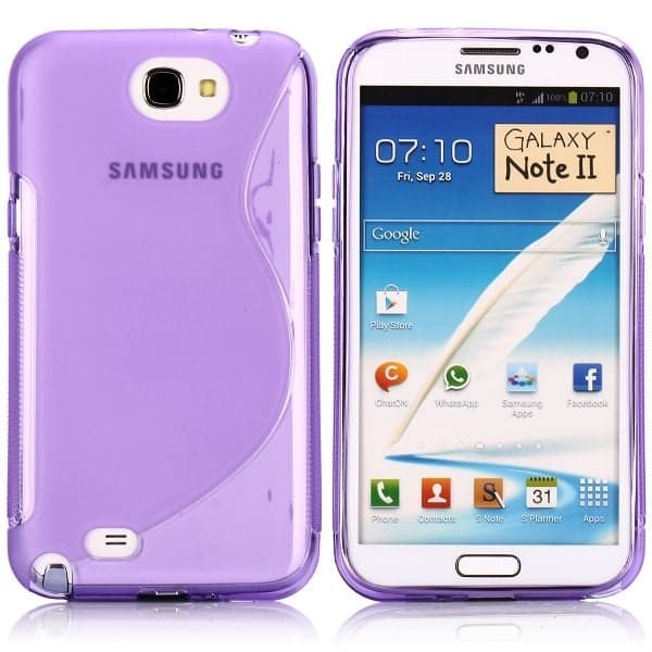 S-Line Transparent (gjennomsiktig) Samsung Galaxy Note 2-deksel Purple