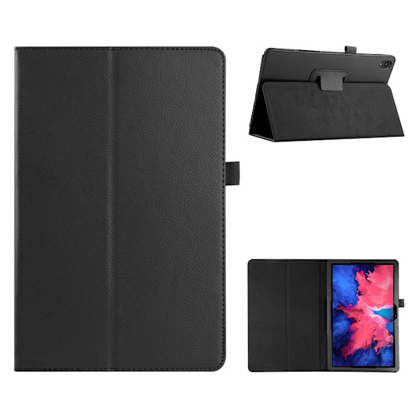 Lenovo Tab P11 Pro litchi-tekstur læderetui - Sort Black