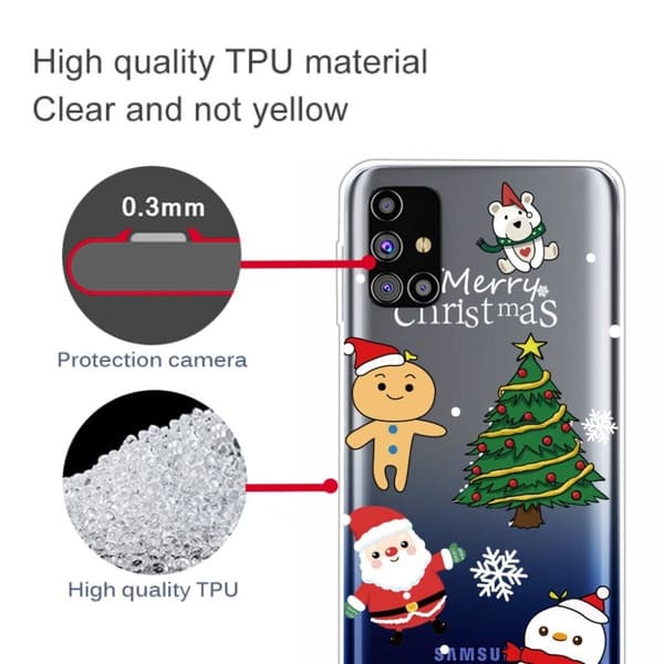 Juletaske til Samsung Galaxy M31s - Julemand / Julemand / Snemand Multicolor
