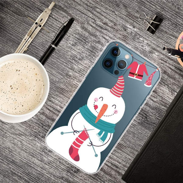 Julfodral till iPhone 13 Pro - Snögubbe Stickar Strumpa multifärg