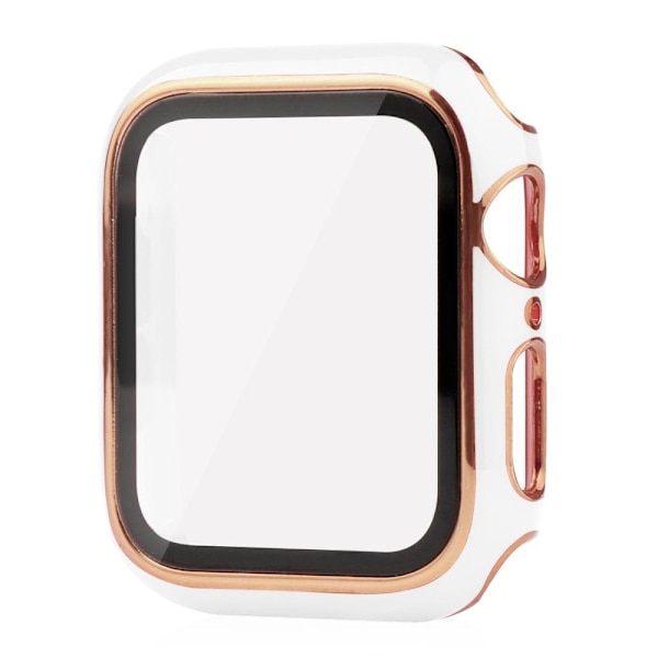 Apple Watch Series 8 (45 mm) dobbeltfarvet galvaniseringscover med hærdet glas - Hvid / Guld White