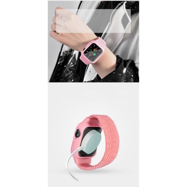 Apple Watch Series 6 / 5 40mm yksinkertainen nailon kellonauha - Pinkki / Pinkki Pink