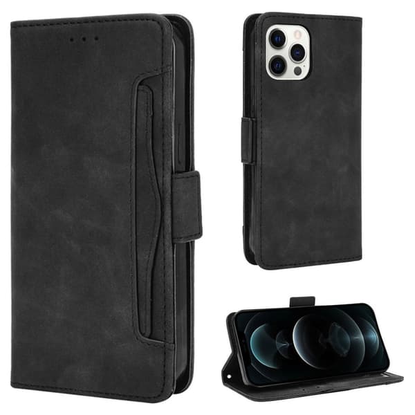Stilig Læretui med Lommebok til iPhone 13 Mini - Svart Black