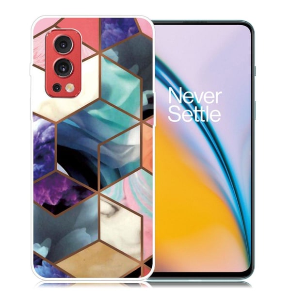 Marmormotiv OnePlus Nord 2 5G skal - Färgglad Kub Kakel multifärg