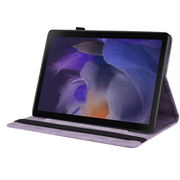 Samsung Galaxy Tab A8 10.5 (2021) blomstertryk PU læder flip cover - Lilla Purple