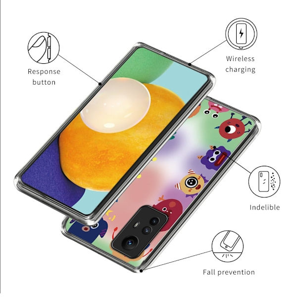 Deco Xiaomi Redmi Note 12S skal - Monster multifärg