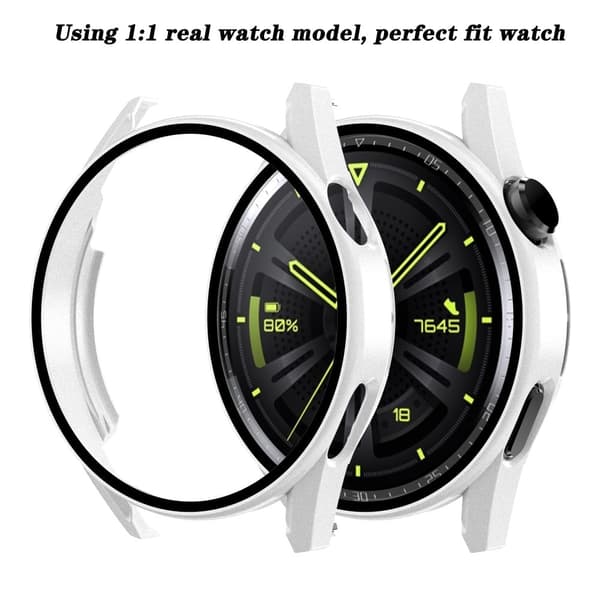 Huawei Watch GT 3 (46mm) electroplating frame with tempered glass - White Vit