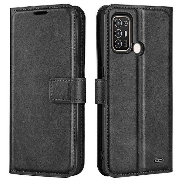 Lompakko Nahkakotelo For ZTE Blade A52 - Musta Black