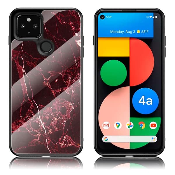 Fantasy Marble Google Pixel 4a 5G kotelot - [Patteri/Color] Red