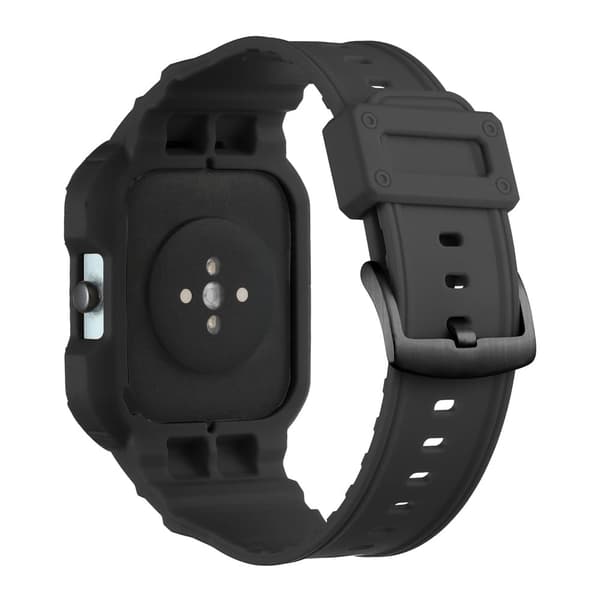 Amazfit GTS 4 / 3 / 2 / 1 silikoneurrem med integreret cover - Sort Black