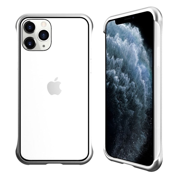 R-JUST RJC-23 Alu/Glasfodral - iPhone 11 Pro Max - Silver Silvergrå