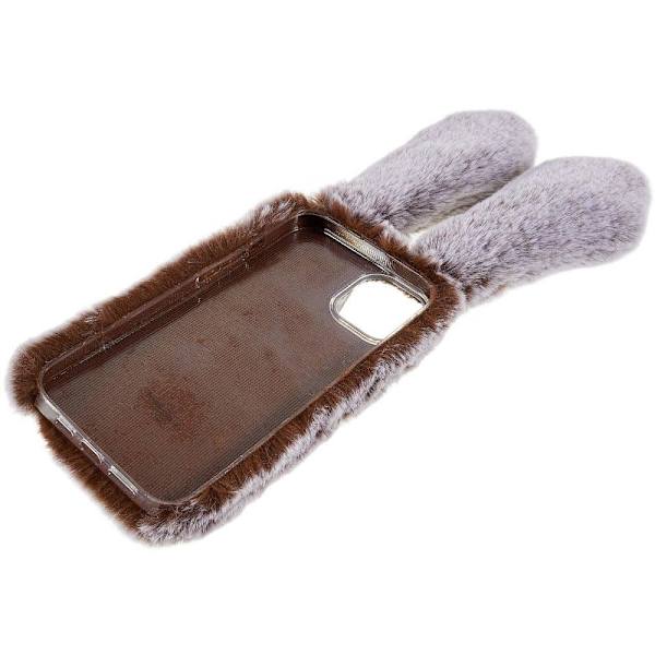 Fluffy Rabbit iPhone 14 Plus skal - Brun Brun