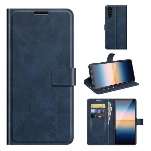 Wallet-style Læder Etui til Sony Xperia 10 Iii - Blå Blue