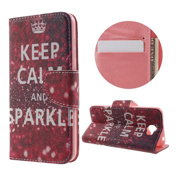 Huawei Y5 II Läder fodral med modernt motiv - Keep calm Rosa
