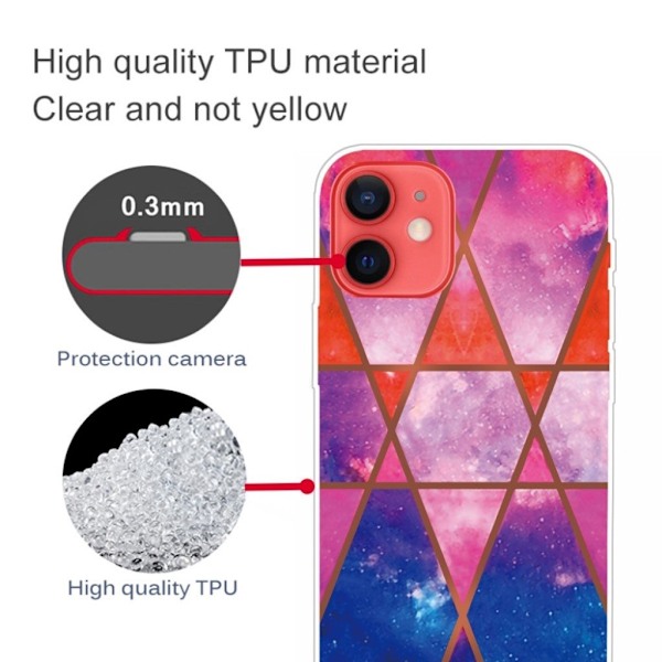Marble iPhone 13 Suojakotelo - Rose / Oranssi / Sininen Multicolor
