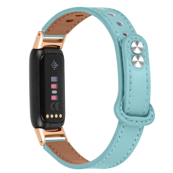 Fitbit Luxe top layer cowhide leather watch strap - Blue Blå