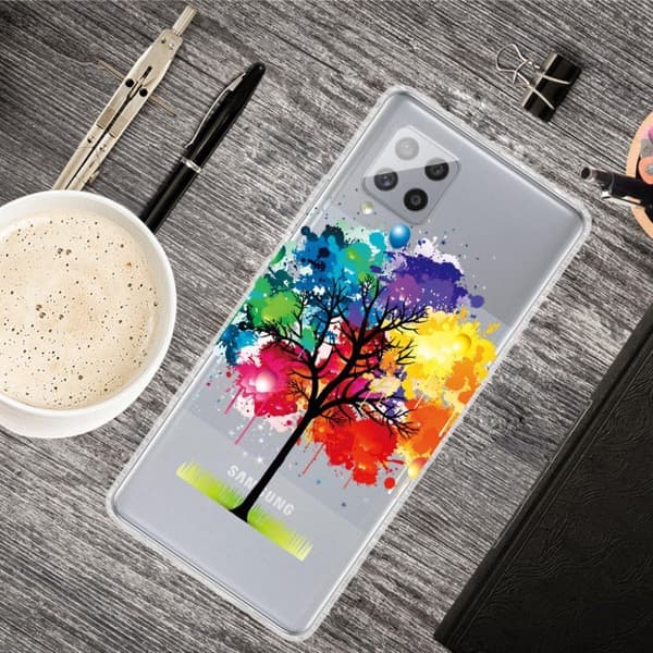 Deco Samsung Galaxy M62 / F62 Etui - Farverig Træ Multicolor