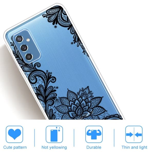 Deco Samsung Galaxy M52 5G Etui - Lace Blomst Black