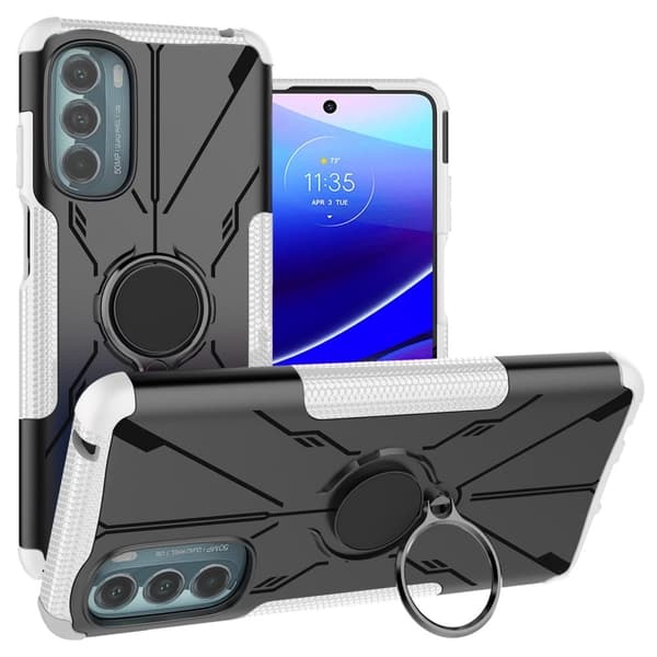 Kickstand-skydd med magnetisk platta för Motorola Moto G Stylus 5G (2022) - Vit Vit