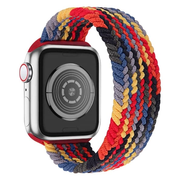 Apple Watch (45 mm) elastisk klokkerem - Fargerik Svart / Størrelse: M Multicolor