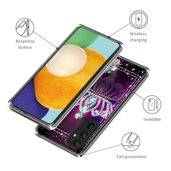 Deco Samsung Galaxy A55 deksel - Diamantkrone Purple