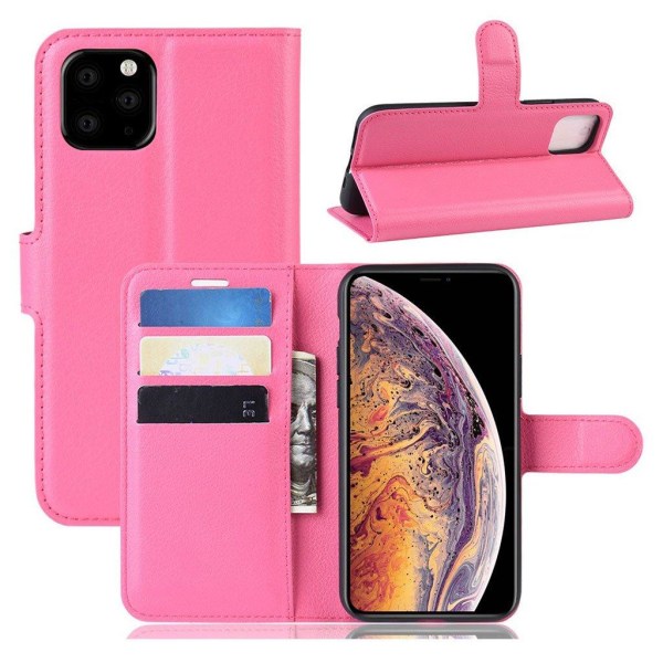 Alpha iPhone 11 Pro Max læder flip etui - Pink Pink