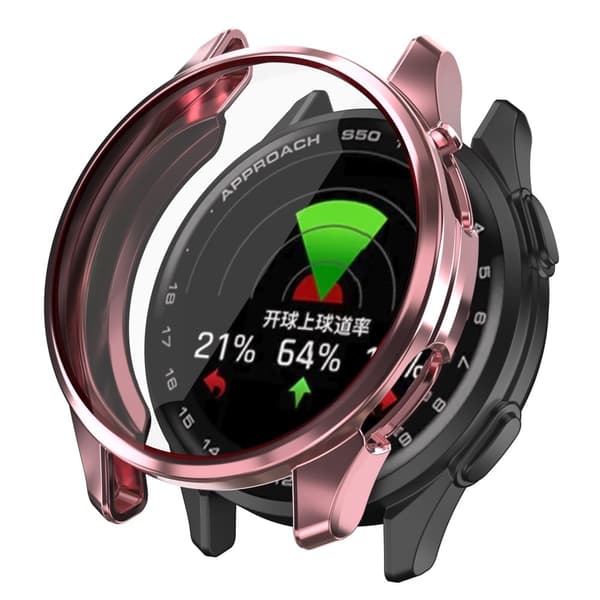 Garmin Approach S50 Klockfodral Galvaniserat heltäckande flexibelt skydd - Rosa Ros Rosa