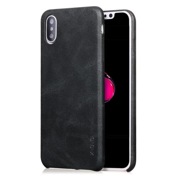 X-LEVEL iPhone Xr vintage series læderetui - Sort Black