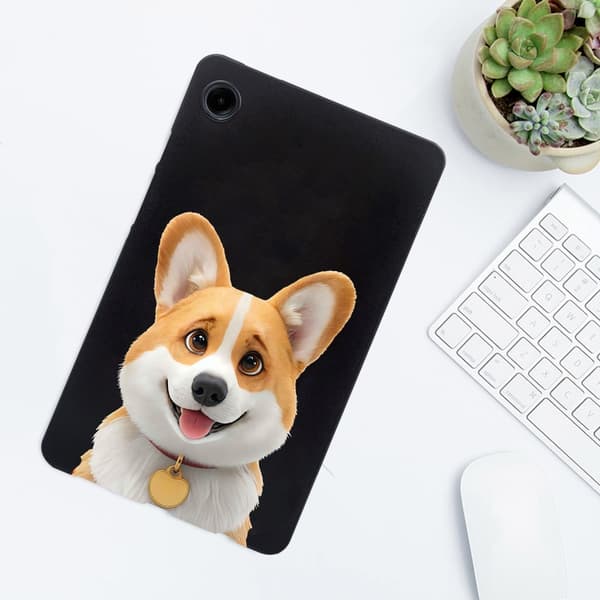 Samsung Galaxy Tab A9 Case Pattern Printing Slim Flexible Tablet Protective Cover - Corgi Brown
