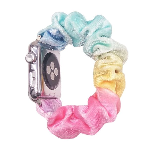 Apple Watch Series 6 / 5 44mm pulserende hårbåndsarmbånd - Himmelblå / Gul / Rose Multicolor