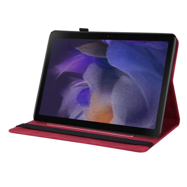 Samsung Galaxy Tab A8 10.5 (2021) blomstertryk PU læder flip cover - Rød Red