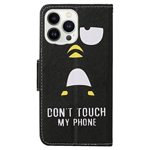 Wonderland iPhone 14 Pro Max flip etui - Pingvin Black