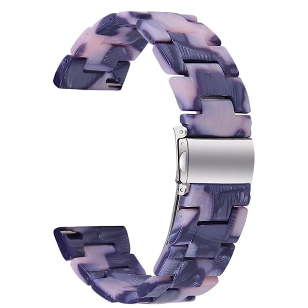 20 mm Huawei Watch GT 2 42 mm / Watch 2 resin-urrem med spænde i rustfrit stål - Sort / Lyserød Multicolor