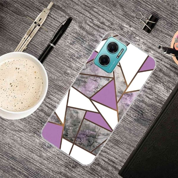 Marble design Xiaomi Redmi Note 11E cover - Lilla / Hvid / Grå Marmor Multicolor