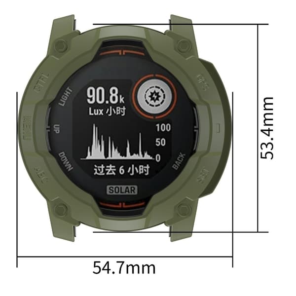 Garmin Instinct 3 Solar 50mm Suojakotelo Rugged Armor Joustava Shell-kellon suojus - Vihreä Green