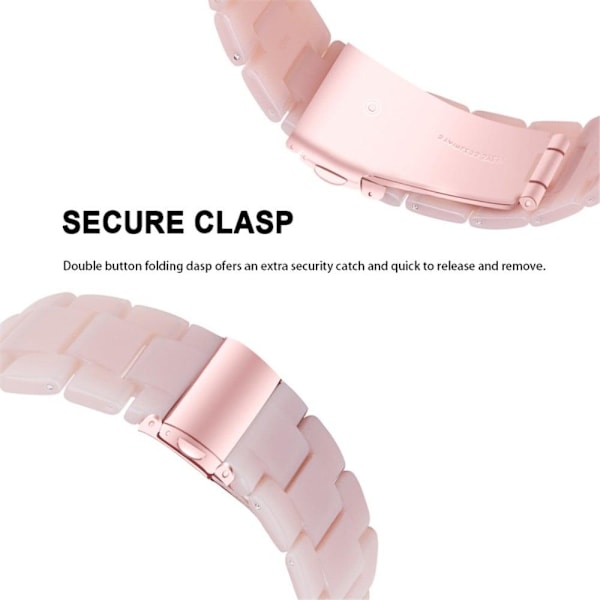 Urrem med 3 perler i resin-stil med klart cover til Apple Watch Series 3/2/1 42mm - Lyserød Pink