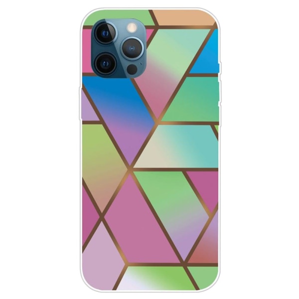 Marmormotiv iPhone 14 Pro Max skal - Rosa/Grön Och Blå Gradiente multifärg