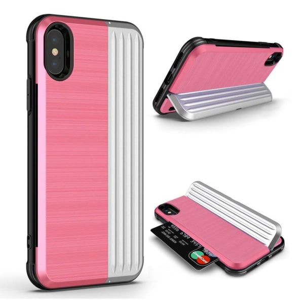 ANGIBABE iPhone Xr kickstand hybrid etui - Pink/Sølv Multicolor