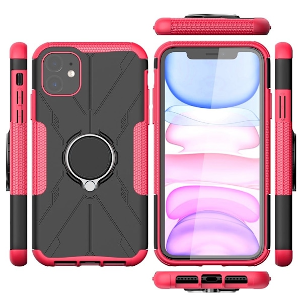Kickstand-skydd med magnetisk platta för iPhone 11 - Ros Rosa